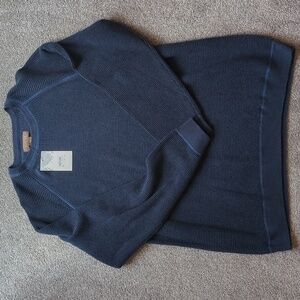 Men's navy textured sweater, XXL
